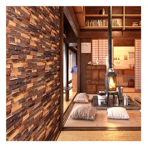 غرفة المعيشة الخشب 3d ألواح للحائط ألواح حائط داخليّة ألواح للحائط تصميم