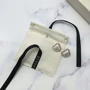 Natural white cotton fabric envelop dust cotton canvas bag for handbag