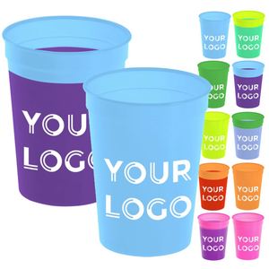 Gobelet de stade réutilisable en plastique personnalisé de 450 ml (16 oz) avec couvercle et paille, gobelets à changement de couleur au froid avec logo, style design classique - Product Image 1