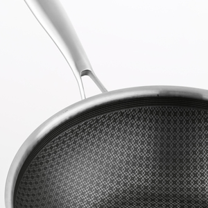 <span class=keywords><strong>Wok</strong></span> Grande Antiadherente de Acero Inoxidable con Diseño de Panal de Abeja, Capacidad de 18L, Compatible con Estufas de Gas, para Uso en Hoteles y Restaurantes, Sin Tapa - Product Image 3