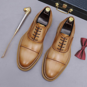Zapatos de hombre con conector de tres piezas, zapatos de caballero estilo ejecutivo, zapatos de boda, zapatos de hombre de cuero vacuno de primera calidad pintado. - Product Image 6