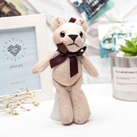 Porte-clés ours en peluche Kawaii 15 cm, mini animaux en peluche pour la Saint-Valentin, porte-clés ours en peluche, porte-clés en peluche, pendentif, breloques pour sac