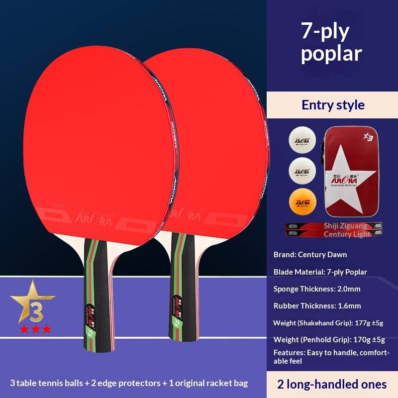 [3-star] long handle ping pong racket 2 pieces