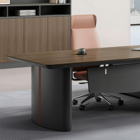 Bureau de direction moderne en forme de L, table de patron en bois, pieds incurvés, armoire latérale gauche/droite en option, mobilier de bureau pour manager