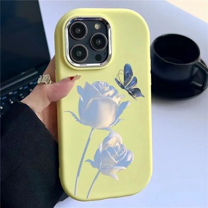 Cover <span class=keywords><strong>per</strong></span> iPhone 15 14 13 12 17 Pro Max con Motivo a Farfalla Blu e Fiore, Accessorio <span class=keywords><strong>per</strong></span> Cellulare a Forma di Conchiglia <span class=keywords><strong>per</strong></span> Ragazze - Product Image 3