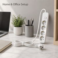 Multiprise de bureau 4 prises standard européen avec fiche, best-seller industriel de Ningbo, Chine