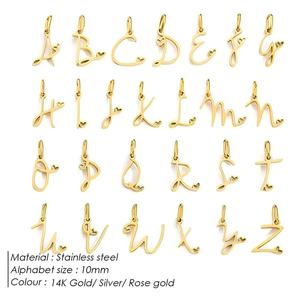 Nuevos Accesorios de Letras DIY para Pulseras y Collares, Dijes de Acero Inoxidable con Letras Inglesas para Hacer Joyería - Product Image 3
