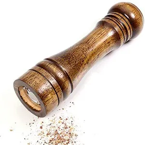 Wooden Salt Pepper Grinder Salt or Pepper Mill with Cleaning Brush Ceramic Rotor with Adjustable Coarseness