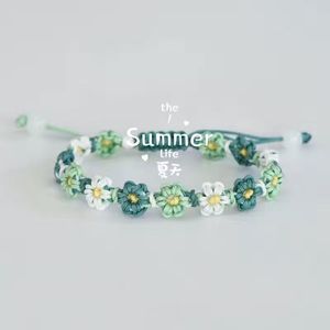 Boho Adjustable Macrame Floral String <b>Bracelet</b> Handmade Pastel Daisy Flower Braided <b>Bracelet</b> - Product Image 5