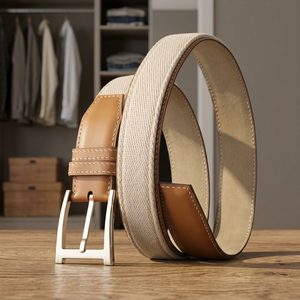 Cinturón de Cuero Vacuno Estilo Vintage con Hebilla Cuadrada de Acero, Ecológico, Duradero, Impermeable, Transpirable, Ligero y de Alta Resistencia - Product Image 1