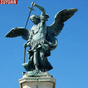 Statua in bronzo di alta qualità, a grandezza naturale, per esterni, commemorativa, religiosa, di San Michele Arcangelo e del Diavolo - Product Image 3