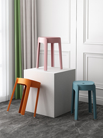 Tabouret haut de Style moderne nordique pour adultes tabouret de Table à manger en plastique épais avec chaise de maison siège de rechange empilable pour salon