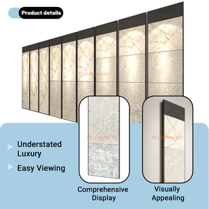Support d'affichage mural personnalisé pour carreaux, gain de place, en métal <span class=keywords><strong>noir</strong></span>, pour l'affichage de plusieurs carreaux, étagère d'affichage en marbre - Product Image 3