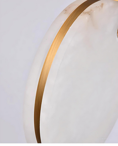 Contemporanea rotonda grande spagnolo alabastro in marmo ottone luce pendente soggiorno lampada a sospensione soffitti alti lampadario - Product Image 5