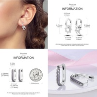 Boucles d'oreilles créoles en argent sterling 925 MULA originales, zircon, pierre naturelle, or rose, pour femmes, assorties à un mariage, cadeau pour femme, petite amie