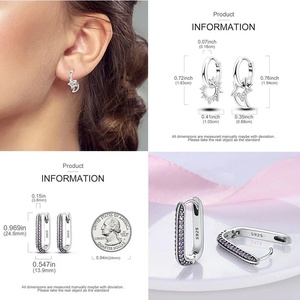 Pendientes <span class=keywords><strong>de</strong></span> Aro MULA Originales <span class=keywords><strong>de</strong></span> Plata <span class=keywords><strong>de</strong></span> Ley 925 con Circonita y Piedra Natural, Baño <span class=keywords><strong>de</strong></span> Oro Rosa, para Mujer, Regalo para Esposa, Novia, Boda - Product Image 2