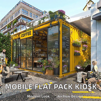 Kiosque conteneur maritime modifié de 20 pieds en kit, cabine préfabriquée, boutique mobile, café, moderne, respirant, certifié CE