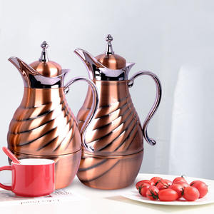 فاخر 1 لتر + 0.75 لتر عربي حراري ترمس ماء شاي فراغي وعاء قهوة أوربي مع إبريق شاي داخلي من الزجاج مع بطة منقار - Product Image 4