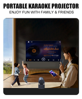 Projecteur de cinéma maison portable LED avec microphone, son stéréo HD pour karaoké et visionnage de films HY300Pro-KTV
