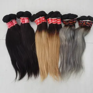 Letsfly Free Shipping Cheap 9A Color Hair Bundles, Black 1B27 1Bgrey 100% Human Hair Brazilian Virgin Extensions Vendors