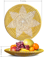 Ensemble de 3 paniers muraux décoratifs en osier et jonc de mer, produit africain pour la maison, décoration de luxe
