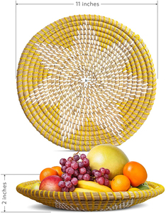 Ensemble de 3 paniers muraux décoratifs en osier et jonc de mer, produit africain pour la maison, décoration de luxe - Product Image 6