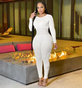 2023 Women Tight Jumpsuit Bodysuit Summer White Sexy Club Clothes