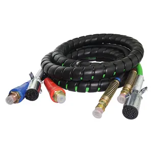 15ft 3 in 1 ABS Power Air Line 7 Way trailer Cable for Semi Truck