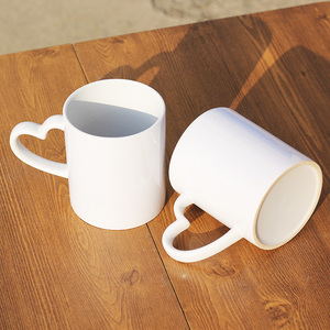 Tasses à sublimation magiques en céramique blanche avec poignée en forme de cœur pour café, thé, eau, latte – Tasses chauffantes de 11 oz pour sublimation - Product Image 3