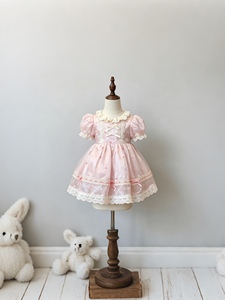 Vestito Lolita Rosa in Pizzo Senza Maniche a Mezza Lunghezza per Bambine, Nuova Collezione Estate 2026, Morbido e Confortevole, Elegante Abito da Principessa per il Primo Compleanno - Product Image 3