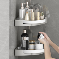 Étagère d'angle de douche en métal, pliable, pour rangement domestique, en bambou, pour salle de bain, avec support suspendu pour verre