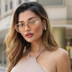 Nouveau Bestsellers Protection UV extérieure Steampunk élégant vert rose surdimensionné unisexe Double faisceau <span class=keywords><strong>crapaud</strong></span> lunettes de soleil d'équitation polyvalentes - Product Image 1