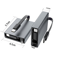 Câble de données USB 4-en-1 extensible en forme de livre, charge rapide 66W, compatible ISO, Micro USB, Type C, avec logo personnalisé