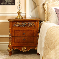Meubles de chambre à coucher en bois massif de style européen de luxe américain, lit double néoclassique, meubles de maison français, ensemble de chambre à coucher