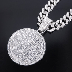 European American Style Hip-Hop Accessories SOG Letter Large Full Pendant Men's Punk Style <b>Cuban</b> <b>Chain</b> Necklace - Product Image 1