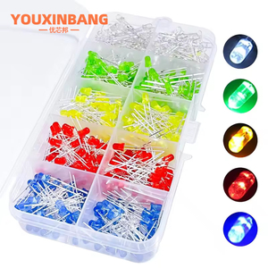 500 pezzi diodi emettitori di luce rotondi a LED 5 valori 3mm Kit di circuiti Multicolor assortiti (rosso/verde/giallo/bianco/blu ogni 100 pezzo) - Product Image 2