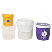 Seau en plastique HDPE recyclable de qualité alimentaire Ruly, écologique, avec poignée, 500 ml-5 l, couvercle à fermeture hermétique, pour l'emballage, couleur personnalisée