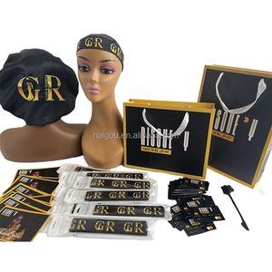 Ensemble Personnalisé à Marque Blanche avec Logo Imprimé Durags Bonnets de Nuit en Satin Doux avec Bandeau Élastique en Soie - Product Image 1