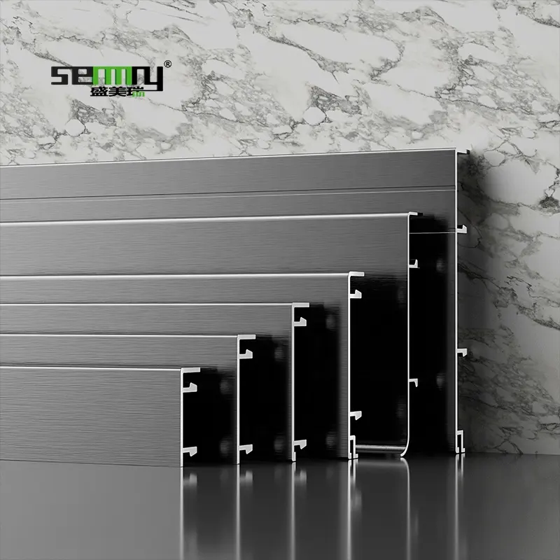 Zócalo de aluminio de metal cepillado decorativo zócalo de pared protectores de zócalo aleación de aluminio Baseborad