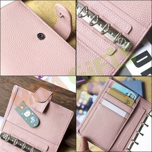 Sistema de sobres de efectivo personalizado organizador de dinero ahorro desafío presupuesto 5 anillas carpeta planificador cubierta de cuero cuaderno <span class=keywords><strong>A8</strong></span> rubor Rosa M - Product Image 3