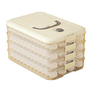Dumpling Box Food Grade Airtight Fresh Keeping <b>Stackable</b> Refrigerator <b>Storage</b> <b>Container</b> With Lid For Kitchen Use - Product Image 5