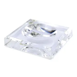 Custom Desktop Square Clear Acrylic Soap Dish Acrylic Soap Holder Tray For Home Hotel