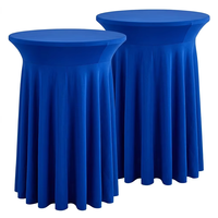 Nappe de table extensible haut de gamme en soie de lait, style cocktail, avec jupe de table à volants en spandex pour mariage, banquet, événement, fête