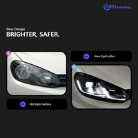 AKD STOCK LOCAL Pologne pour VW Golf 6 MK6 Phares LED 2009-2012 Phares Golf6 DRL Clignotant Feux de Route Projecteur Angel Eye