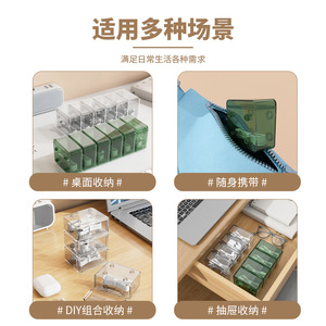 Transparent <b>Cable</b> Storage Box Rectangle With Detachable Lid Desktop Organizer For <b>Charging</b> <b>Cables</b> Foldable Design - Product Image 2