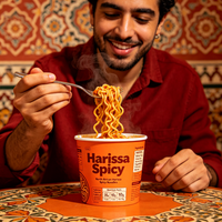 Nouilles Harissa épicées en gros, saveur nord-africaine, nouilles ramen instantanées, certifiées Halal