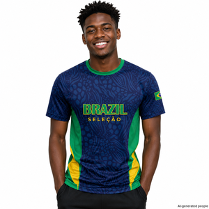 2026WC Five-Star Brazil Soccer Jersey Essential Brasil Fans Jersey Custom Men's Slim-Fit Breathable Mesh Short-Sleeve T-Shirt - Product Image 2