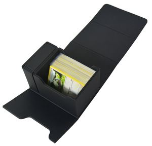 Boîte de rangement pour plus de 180 cartes avec plateau à dés amovible, porte-cartes en cuir PU avec fermeture magnétique puissante pour cartes de jeu, étui magnétique pour jeu de cartes - Product Image 1