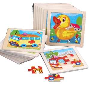 CPC CE Vente en gros <span class=keywords><strong>Puzzle</strong></span> en bois 9 pièces pour enfants, éducatif précoce, thème animaux de dessin animé et outils de circulation, avec panneaux d'apprentissage cognitif - Product Image 1