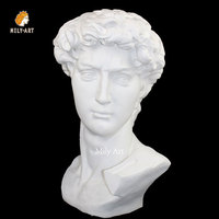 Sculpture de statue de buste de David en marbre classique sculptée à la main à vendre